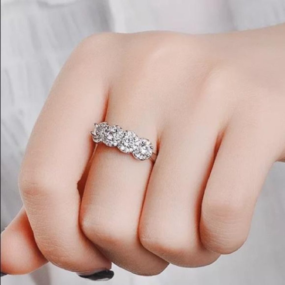 New Sterling silver diamond eternity ring, A very beautiful ring, a shiny ring - Picture 3 of 5